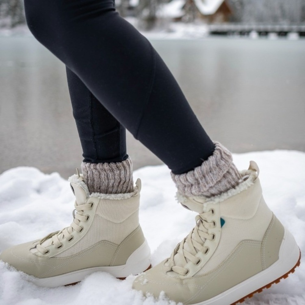 Vessi Cream Beige Women's Winter Rain Boots